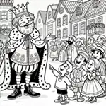 Coloring Page of  King in Emperors Clothing